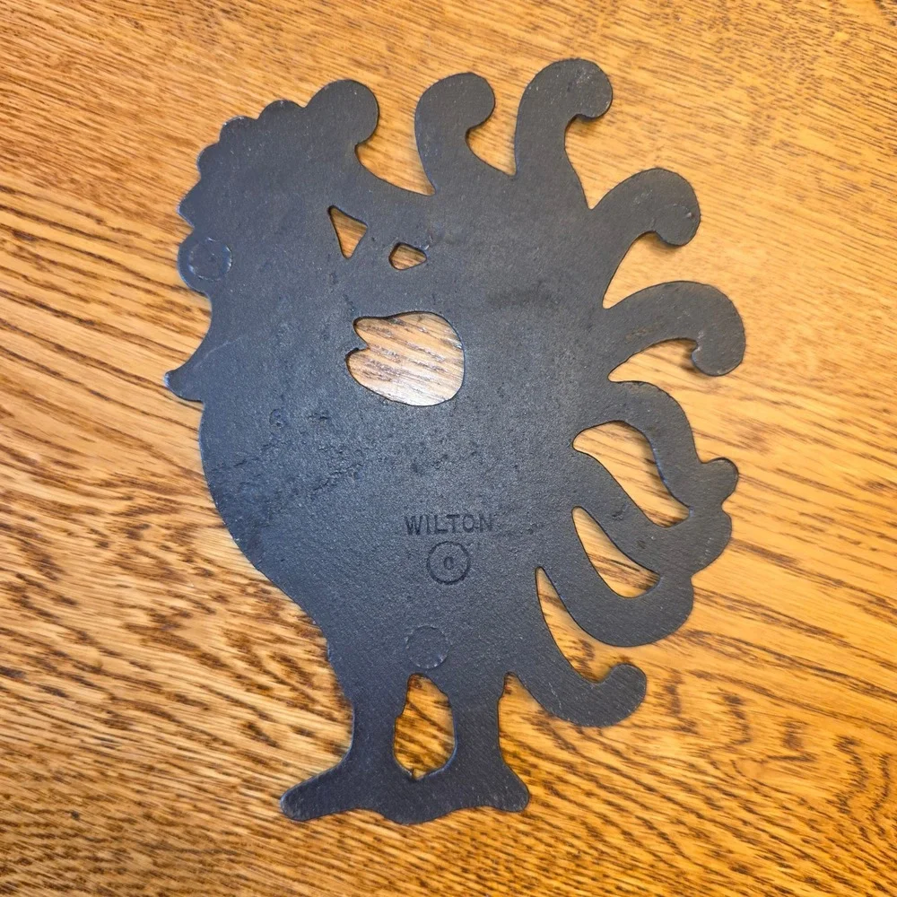 Wilton Vintage Cast Iron Rooster Trivet Black‎ Farmhouse Kitchen Wall Decor